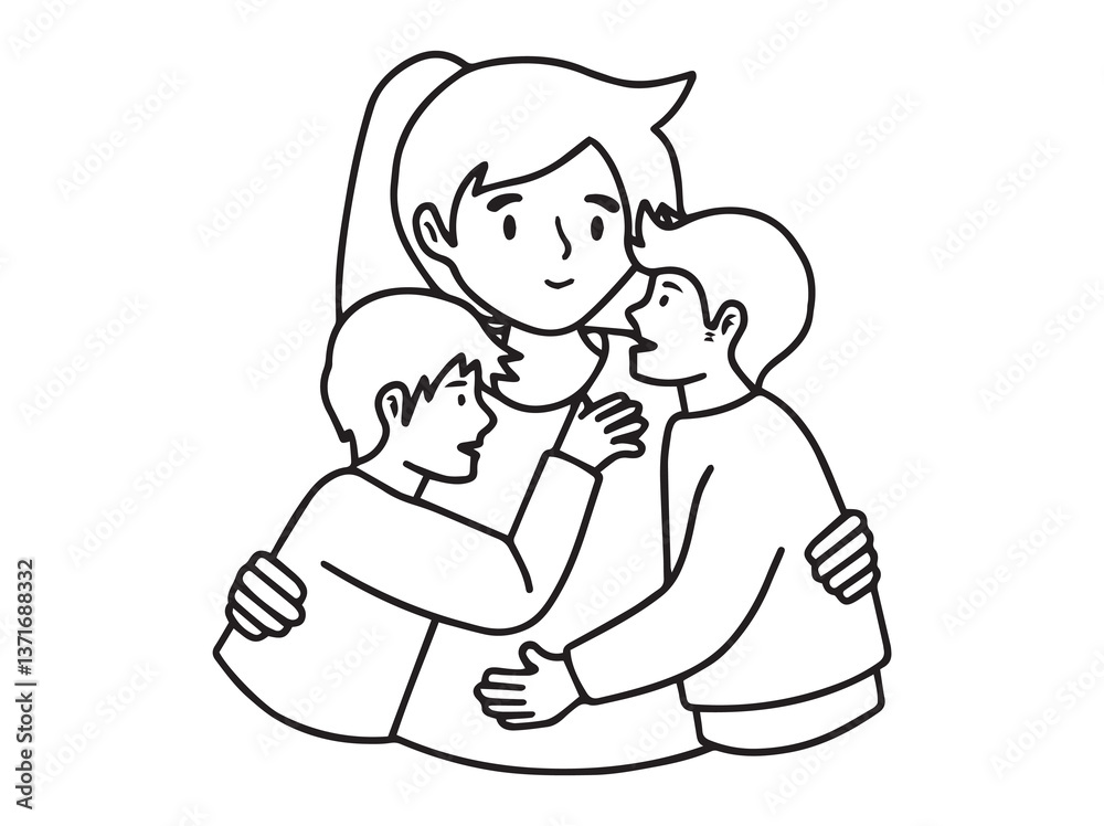 Hand Drawn Mother Day Silhouette illustration Hand Drawn Mother Day Silhouette illustration