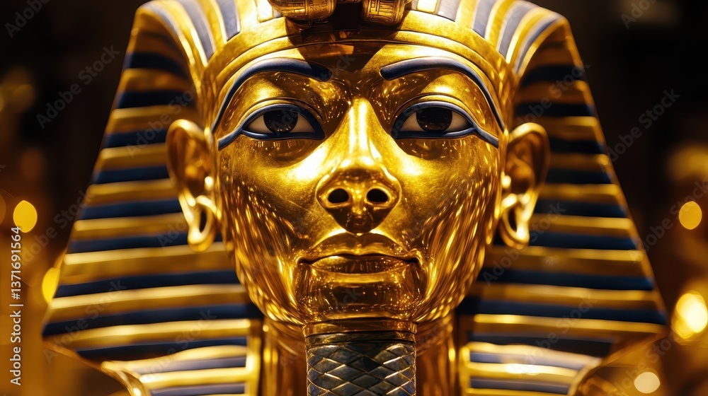 Obraz premium Golden Pharaoh Bust with Intricate Details and Rich History