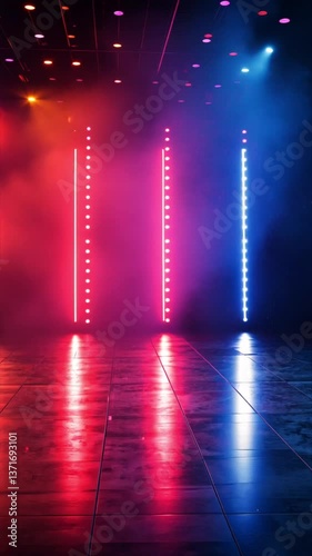 neon led lights futuristic stage vertical video