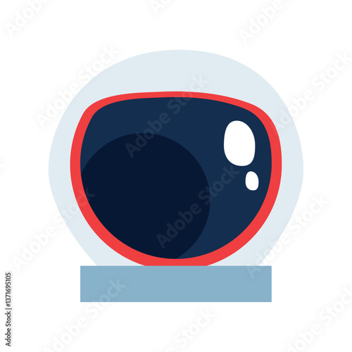 Flat Vector Illustration of a Modern Astronaut Helmet with Dark Visor and Red Outline Isolated on White Background Free Download Flat Vector Illustration of a Modern Astronaut Helmet with Dark Visor and Red Outline Isolated on White Background - GFXLoad