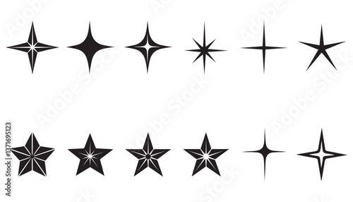 Sparkle star icon set