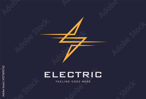 Electric Logo, abstract letter S form lightning bolt , tunder bolt design logo template, vector illustration