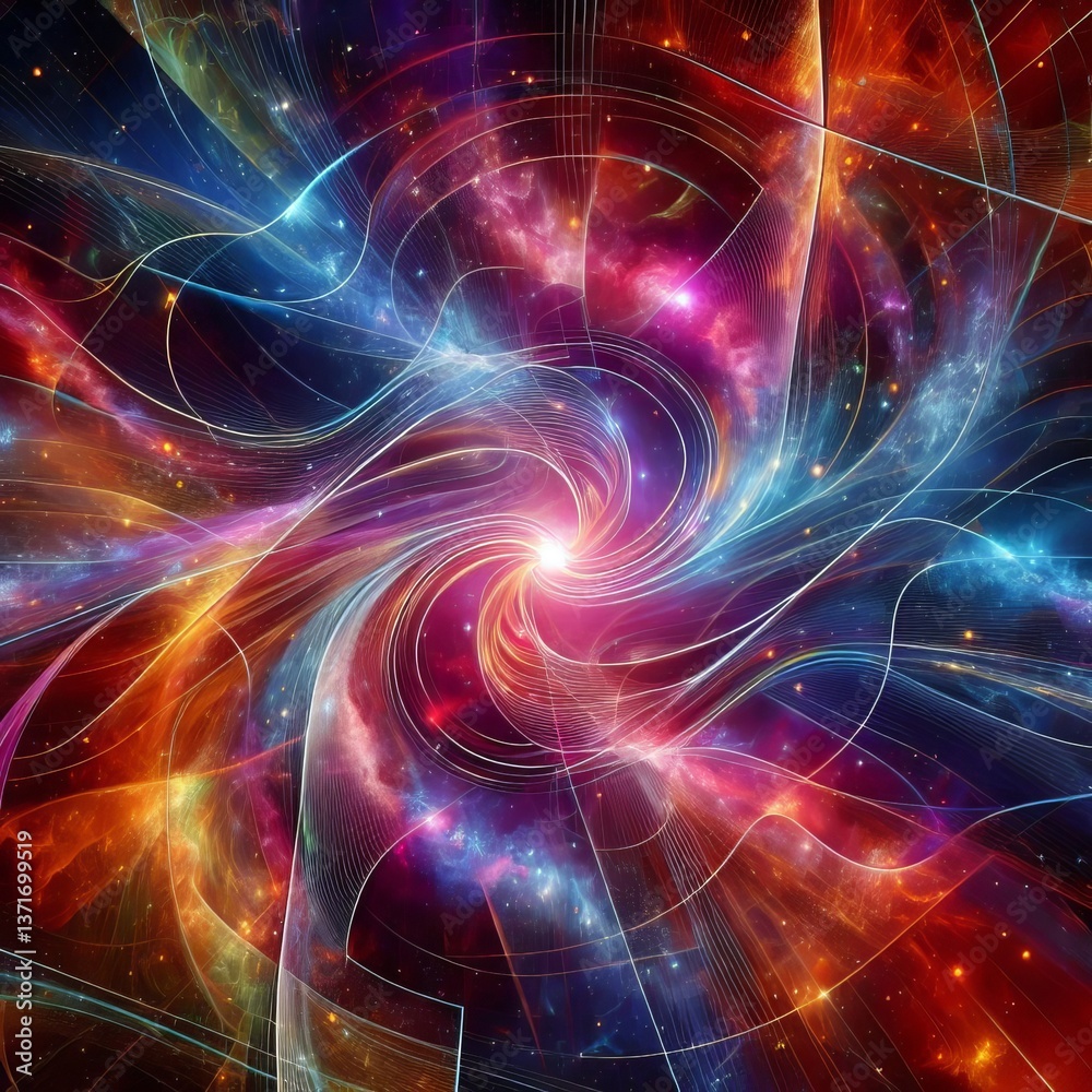 Fototapeta premium An artful merging of multiple cosmic realms where intersecting l