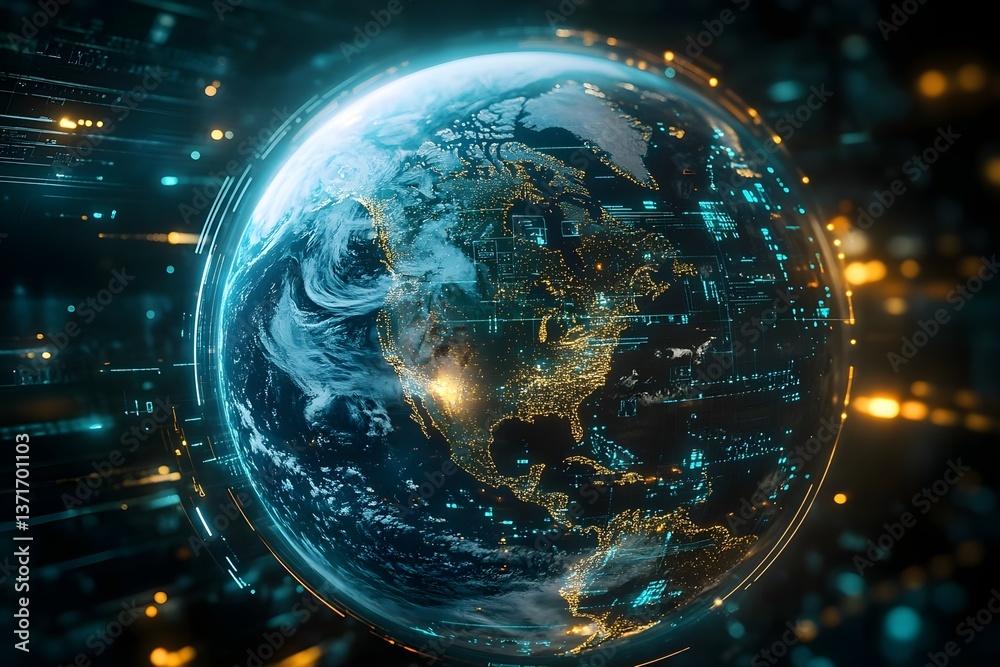 Obraz premium Abstract background with globe