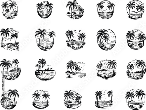 Beach scene svg bundle