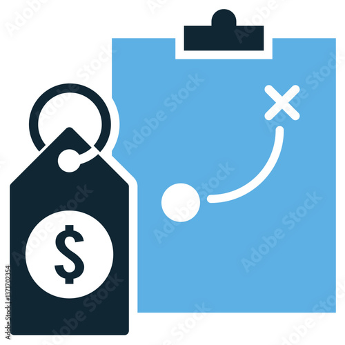 Pricing strategy icon vector representing business planning, revenue optimization, and competitive advantage. Ideal for market research, financial growth, and sales success.
