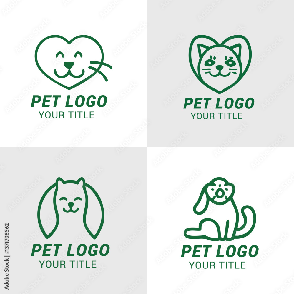 Fototapeta premium Pet Logo Designs – Customizable & Modern Animal Branding