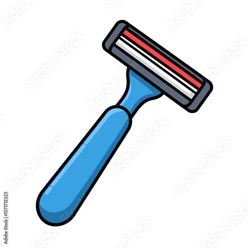 Razor with Blue Handle in Minimalist Style  