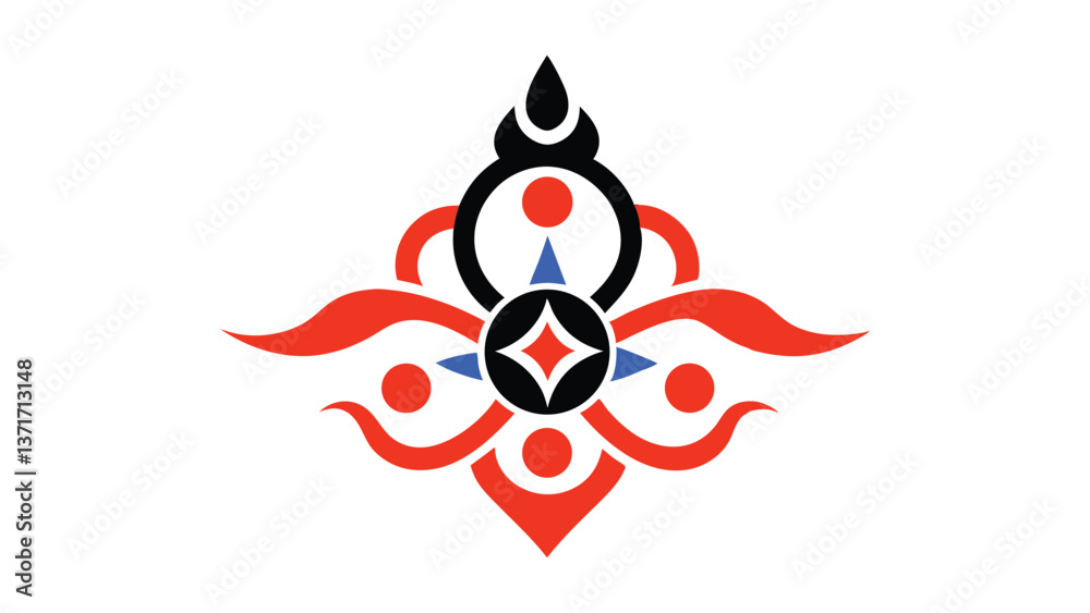 Obraz premium Evil tribal tattoo vector silhouette icon