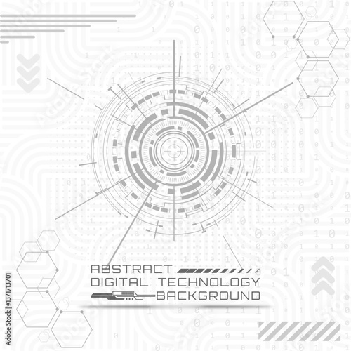Abstract Digital Technology Background Modern Gray and White Design