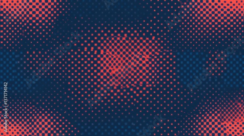 Vibrant Colorful Halftone Pattern with Red and Blue Contrast