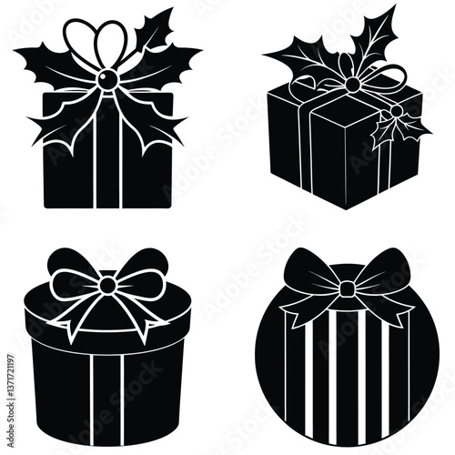 set of gift boxes vector