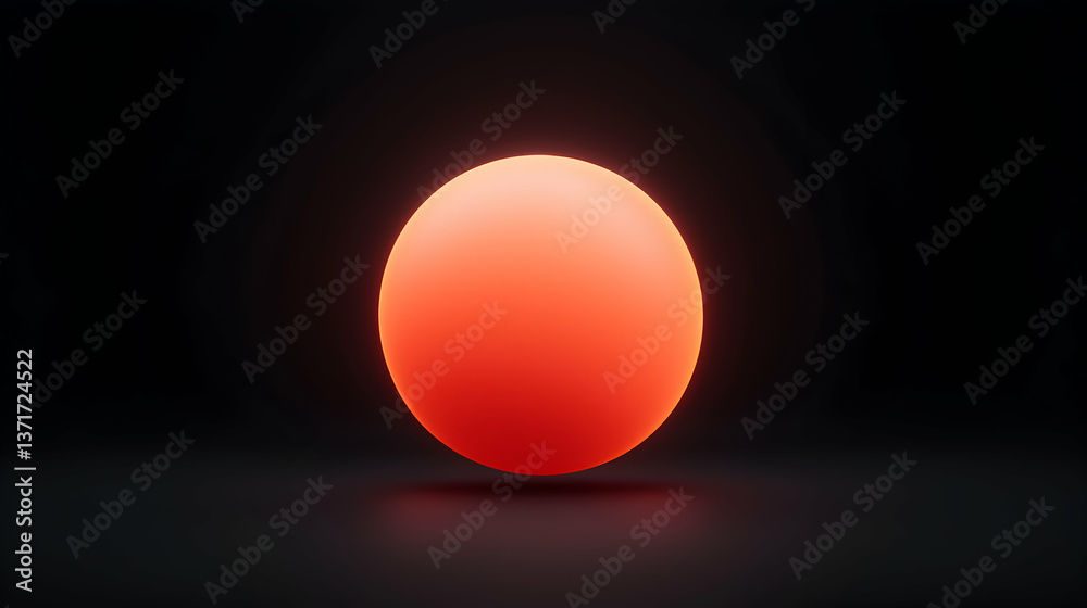 Glowing Red Sphere in Dark Background Glowing Red Sphere in Dark Background