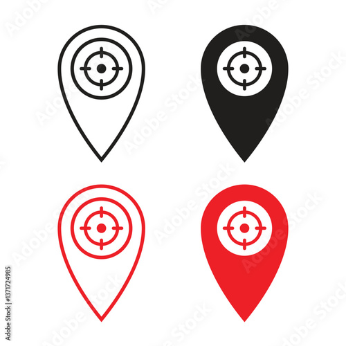 Free Download Vector Target Location Pin Icon Set - GFXLoad