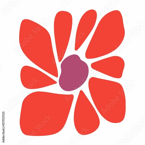 red flower vector illustration
