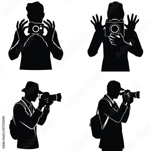 silhouette of photographer with camera