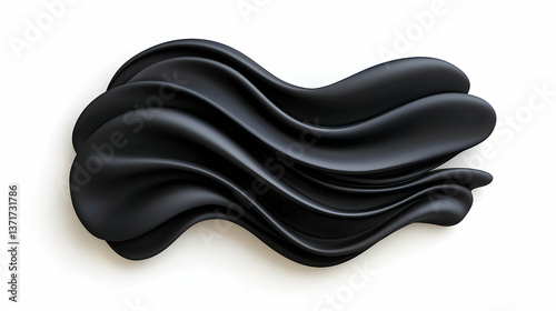 Abstract Black Fluid Waves Background