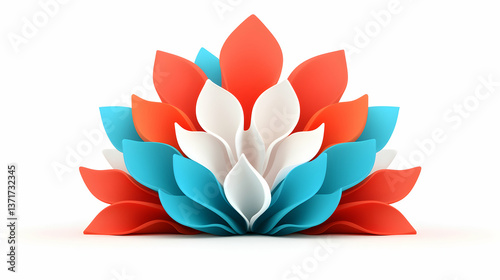 Abstract Colorful Origami Flower Design