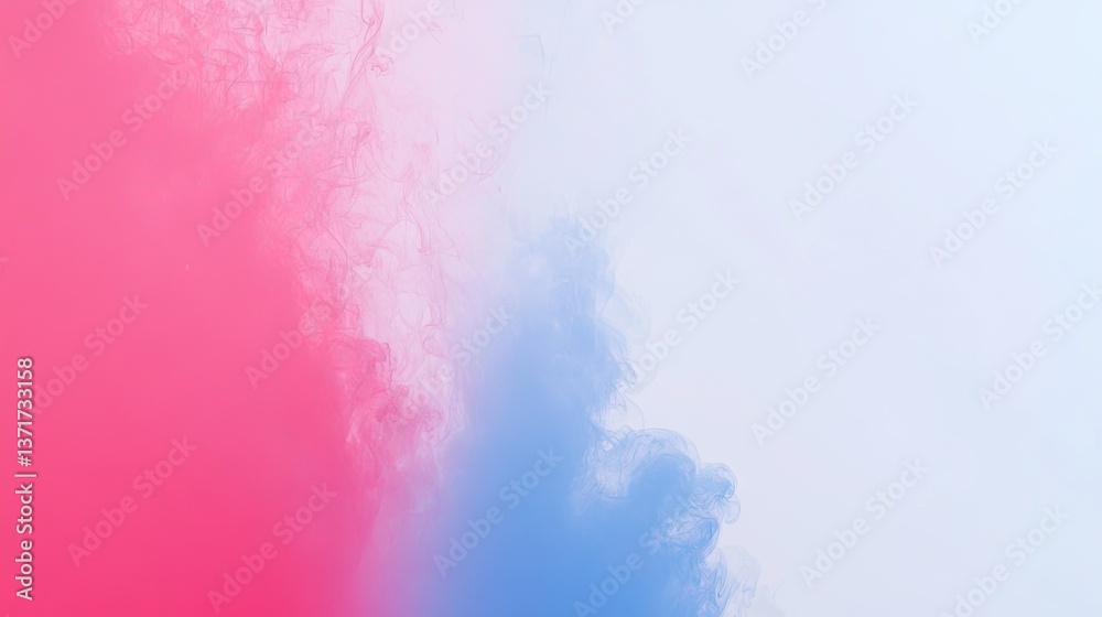 Fototapeta premium Pink and blue smoke cloudscape, abstract background, design element