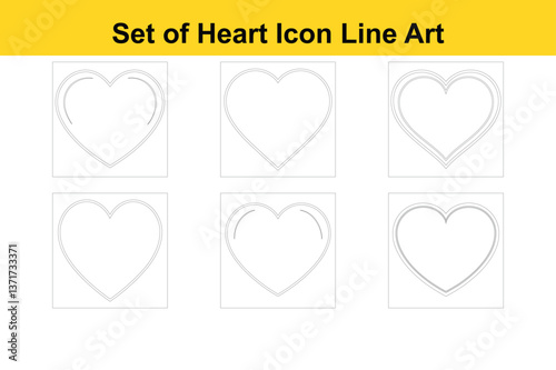 Heart Icon Line Art Vector