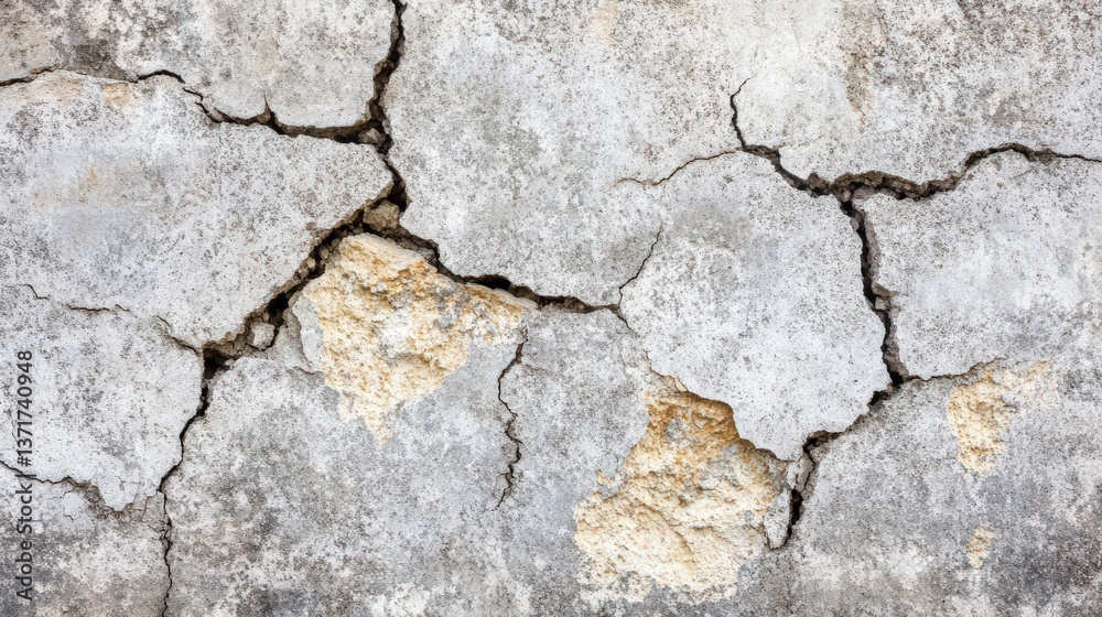 Obraz premium Cracked Concrete Surface with Texture and Weathered Appearance