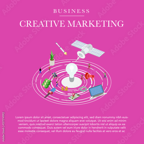 Creative Marketing Concept with Digital Innovation and Social Media Advertising.