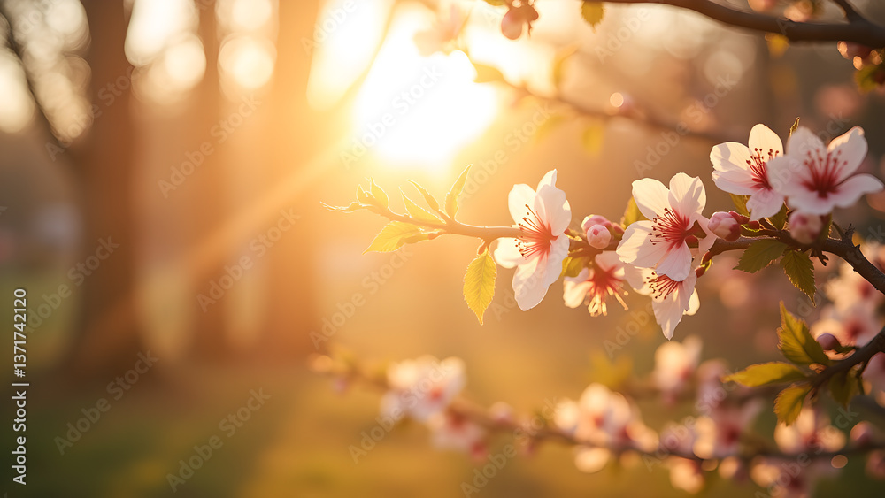 Floral Beauty Shines Under Warm Sunlight Rays