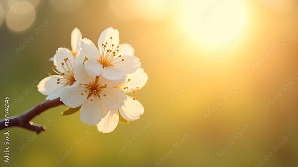 Gentle Blossom Cluster in Radiant Sunset Hues