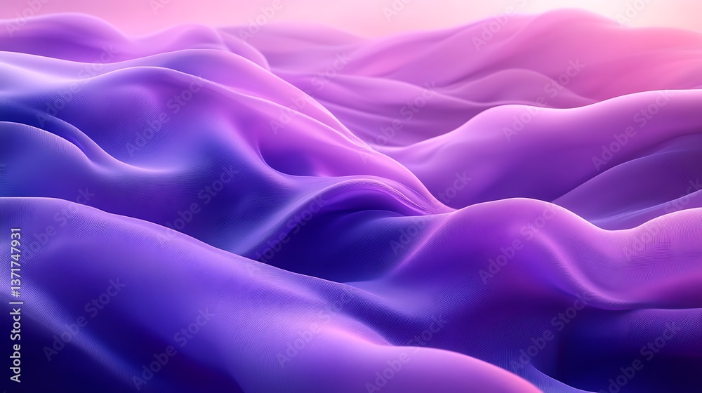 Obraz premium A silky abstract background with a gradient of vibrant purple and soft lavender, resembling a flowing river under moonlight,