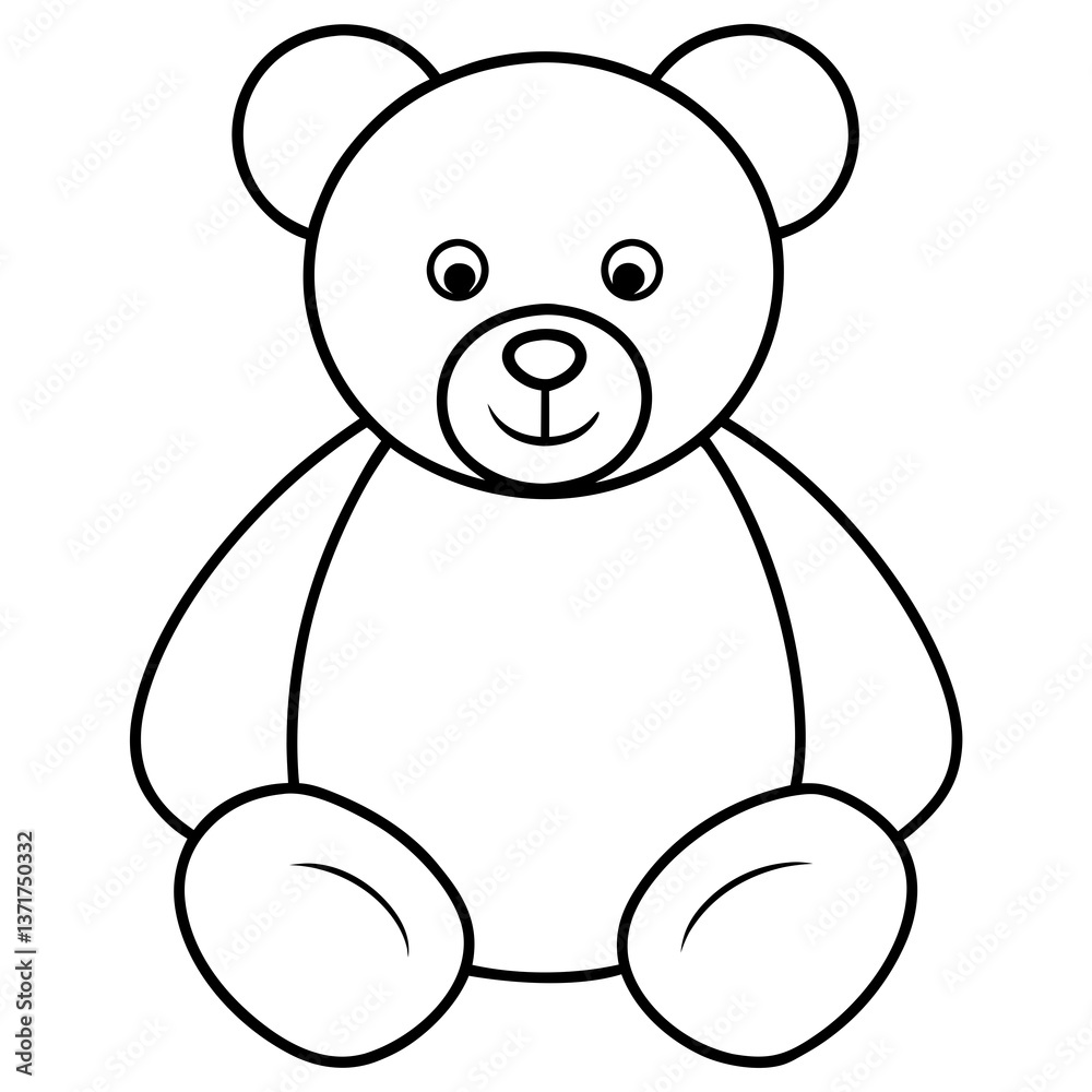 A teddy bear line art vector illustration A teddy bear line art vector illustration