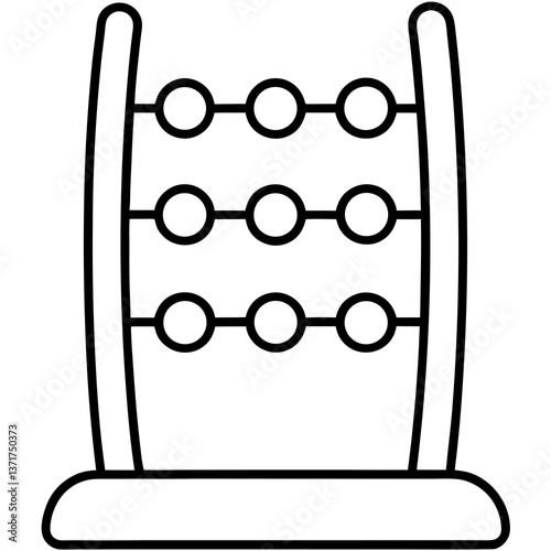 Abacus and Newton's Cradle on a White Background