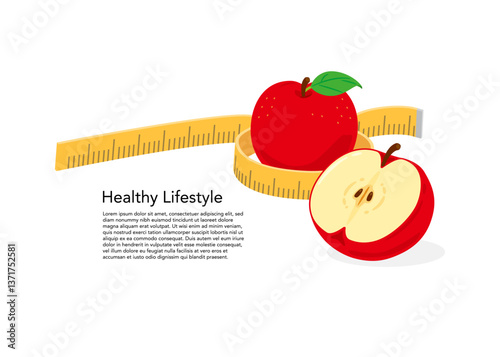 Flat illustration of healthy lifestyle design stock illustration