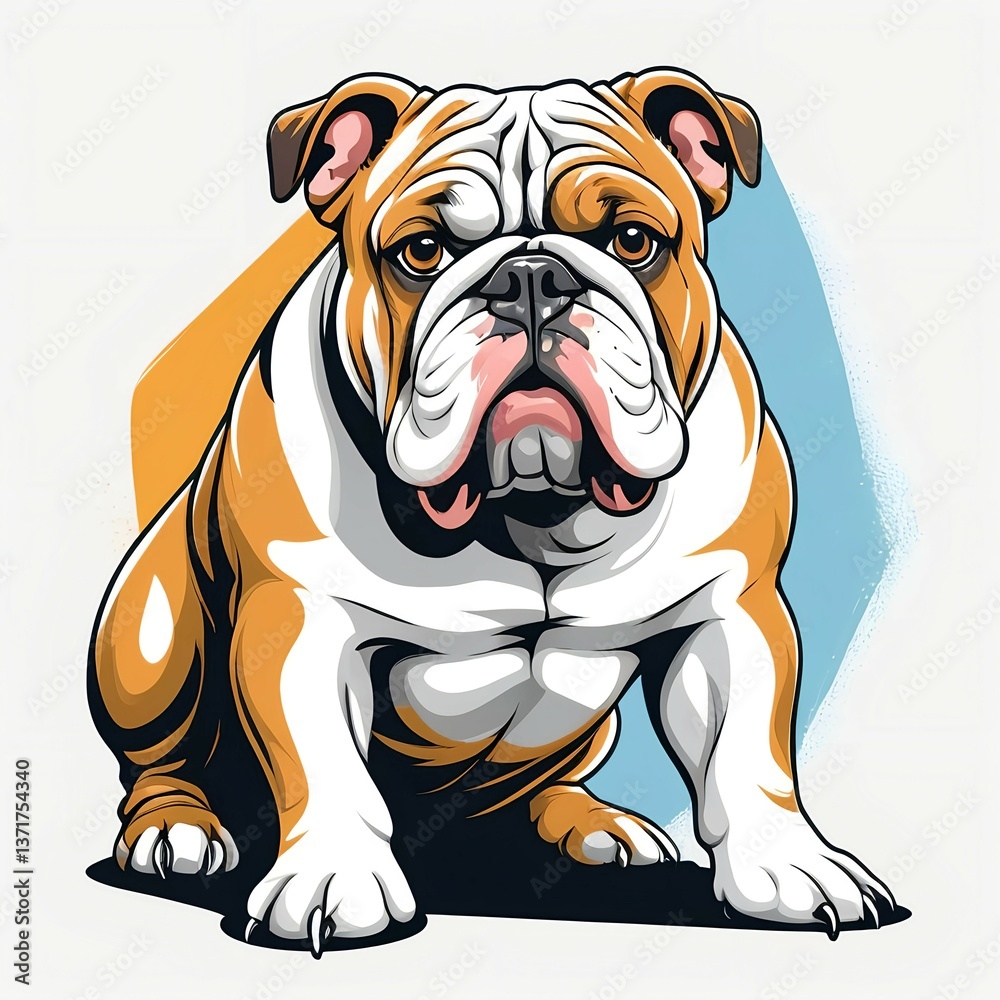 Obraz premium かっこいいブルドッグのイラスト