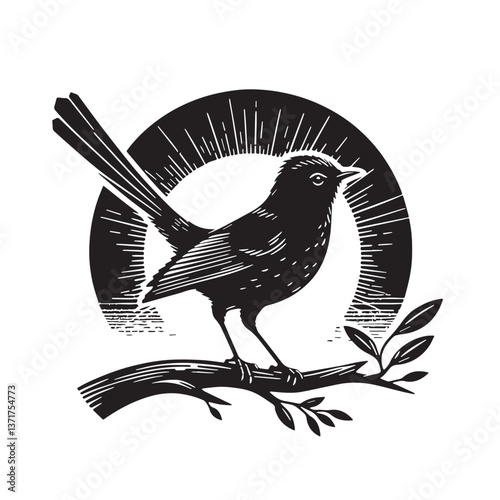 Black Rodrigues Solitaire Silhouette Vector, High Quality Illustration on White Background