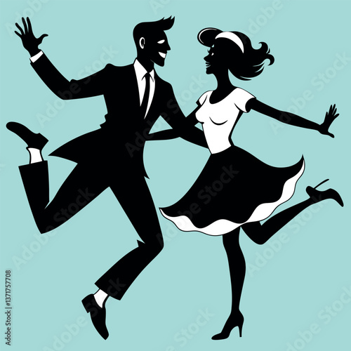 Silhouette of a couple dancing