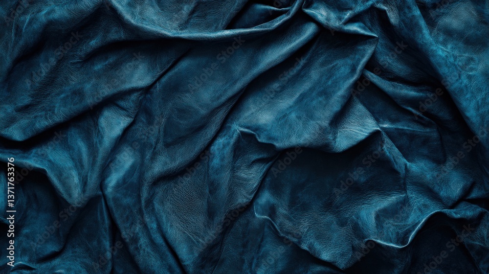 Obraz premium Abstract Blue Textile Surface with Flowy Texture and Depth