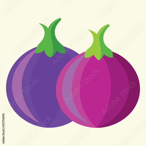 A high quality realistic image of two onion 