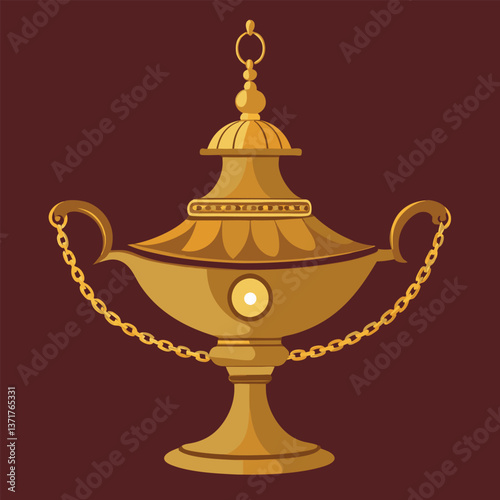 A beautifully ornate brass oil. 