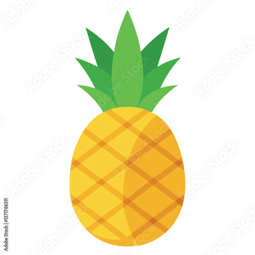 A vibrant realistic image of a ripe pineapple. 