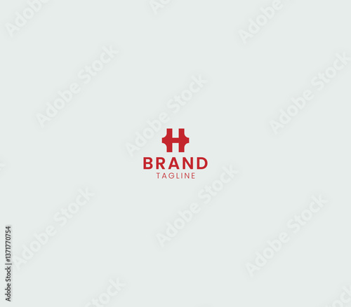 Modern H Letter Logo, Minimalist Geometric Typography Brand Mark