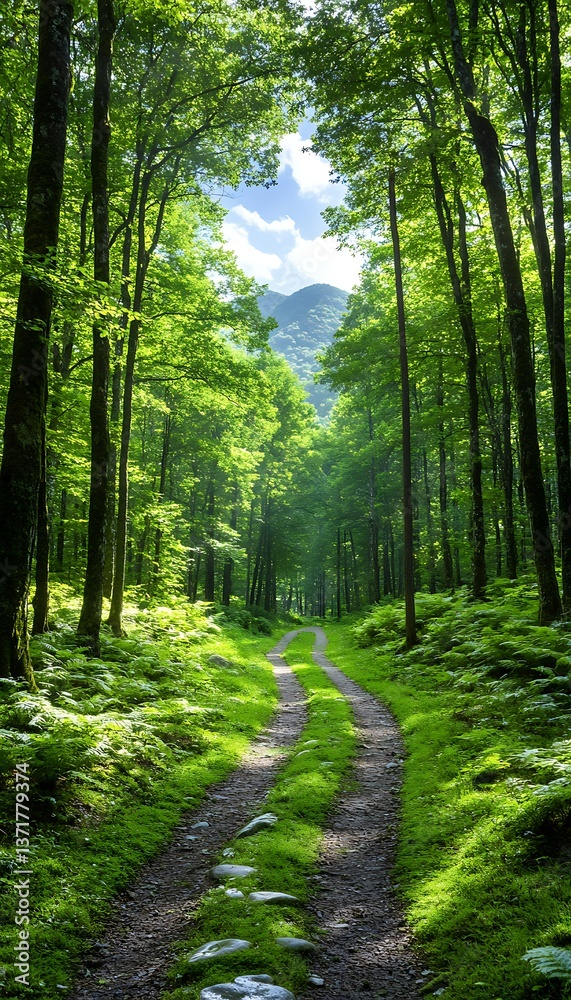 Forest Path Sunlight Tranquil Forest Path Sunlight Tranquil