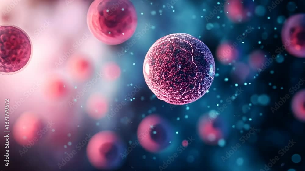 Cells in vibrant colors illuminated in a microscopic view, showcasing intricate structures and dynamic movement in a biological environment Cells in vibrant colors illuminated in a microscopic view, showcasing intricate structures and dynamic movement in a biological environment