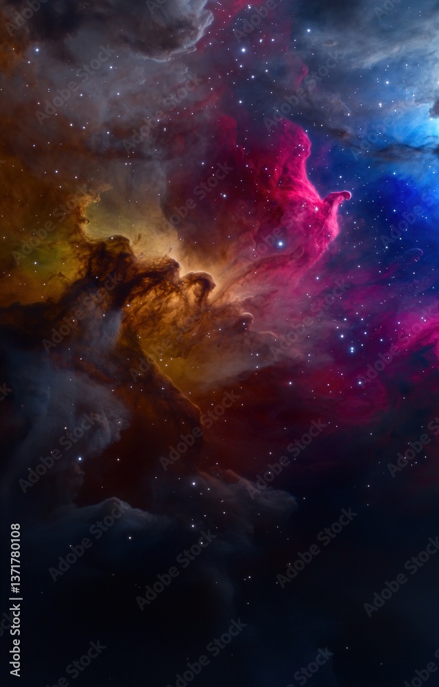 Obraz premium space background with stars and clouds