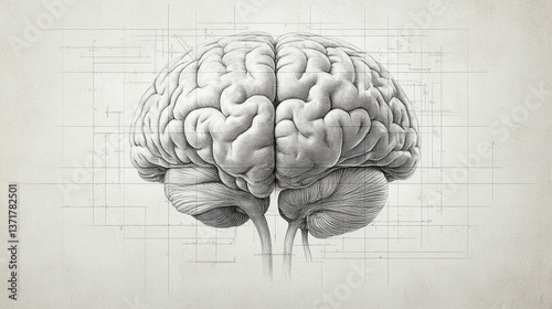 Human Brain Anatomy Drawing