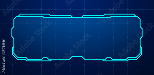 Futuristic interface or technology box blue isolated. Sci-Fi lower third vector editable	
