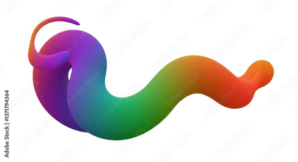 Fototapeta premium Abstract Rainbow Swirl Design Vibrant Gradient Colorful 3D Render Illustration Artistic Fluid Dynamic Flowing Shape