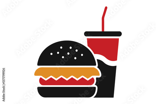 hamburger silhouette vector illustrations on a white background
