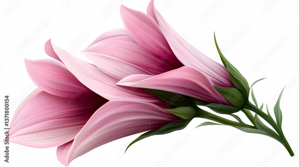 Naklejka premium Pink Cosmos Flowers Isolated on Transparent Background