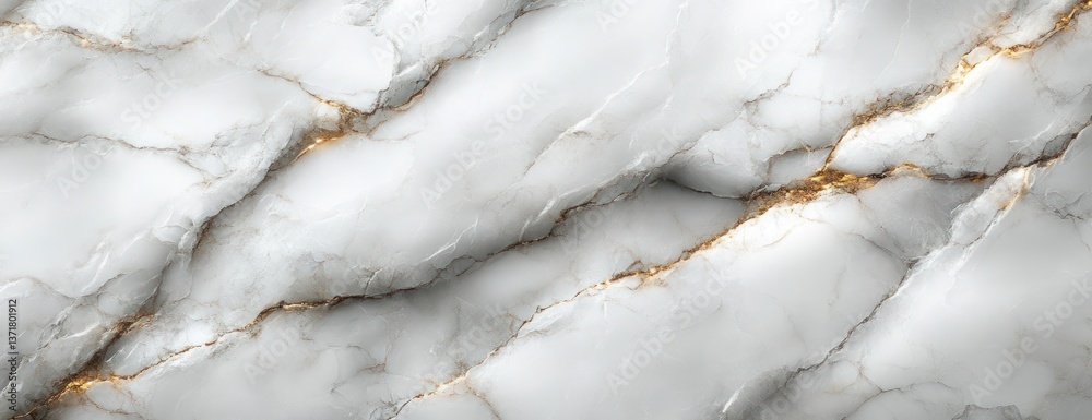 Seamless White Marble Texture with Gray Veins and Golden Accents Seamless White Marble Texture with Gray Veins and Golden Accents