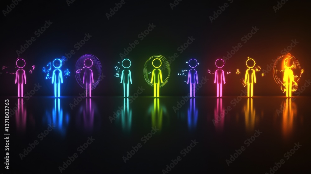Fototapeta premium Abstract figures with glowing auras